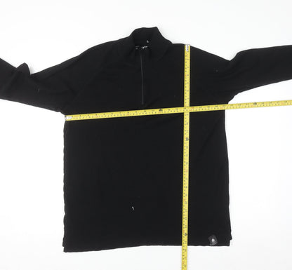 Mountain Warehouse Men’s Black XL Merino 1/4 Zip Pullover Sweatshirt
