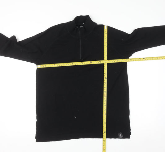 Mountain Warehouse Men’s Black XL Merino 1/4 Zip Pullover Sweatshirt