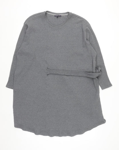 Marks and Spencer Women Grey Knit Belted Sweater Dress Size 12
