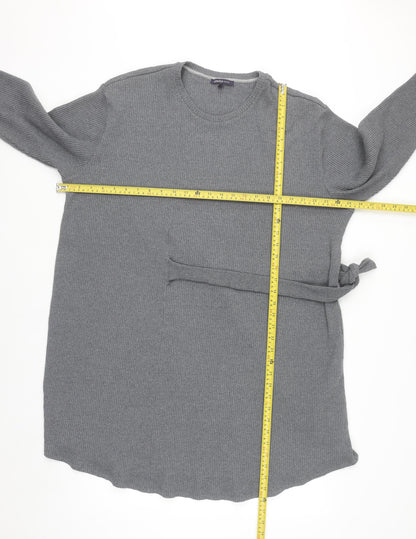 Marks and Spencer Women Grey Knit Belted Sweater Dress Size 12