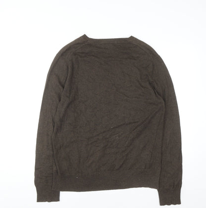 GAP Mens Brown Cotton Cashmere Crew Neck Jumper Size L