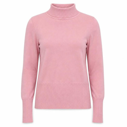 Laura Ashley Women Pink Roll Neck Knit Jumper Size 14