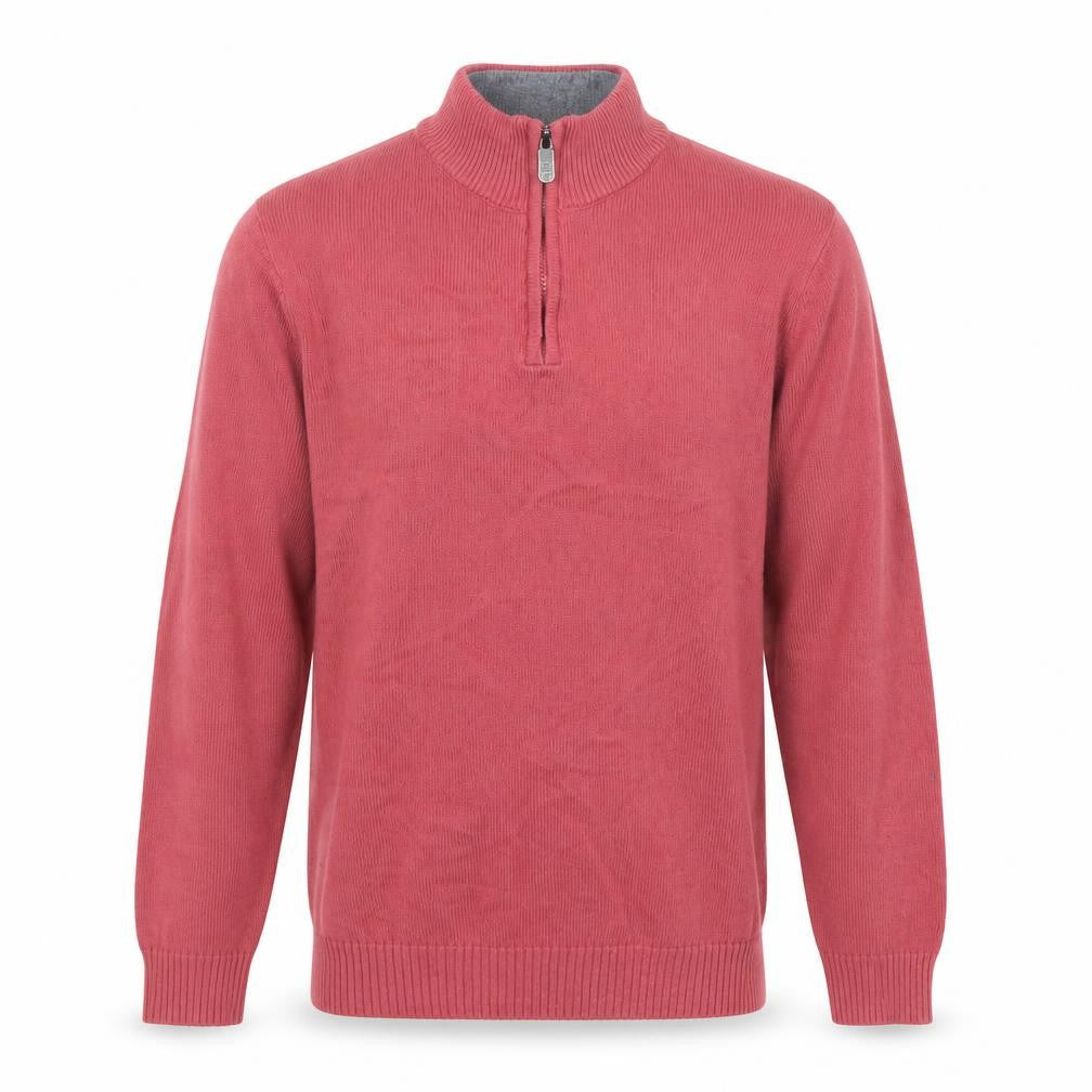 Cotton Traders Men's Pink 1/4 Zip Cotton Jumper Size M