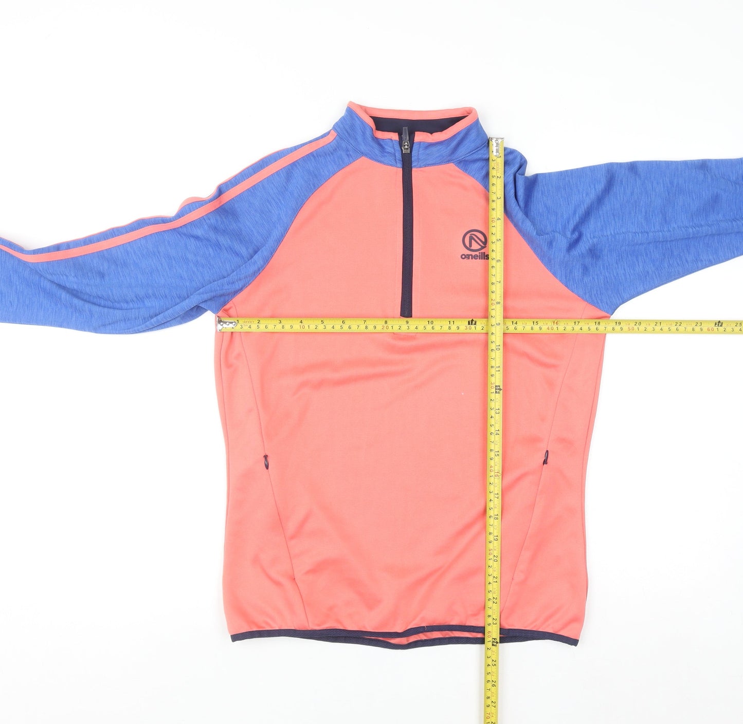 O'Neills Womens Coral Blue 1/4 Zip Sweatshirt Size 10 Polyester Sports Top