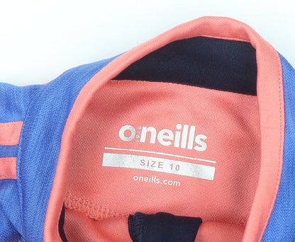 O'Neills Womens Coral Blue 1/4 Zip Sweatshirt Size 10 Polyester Sports Top
