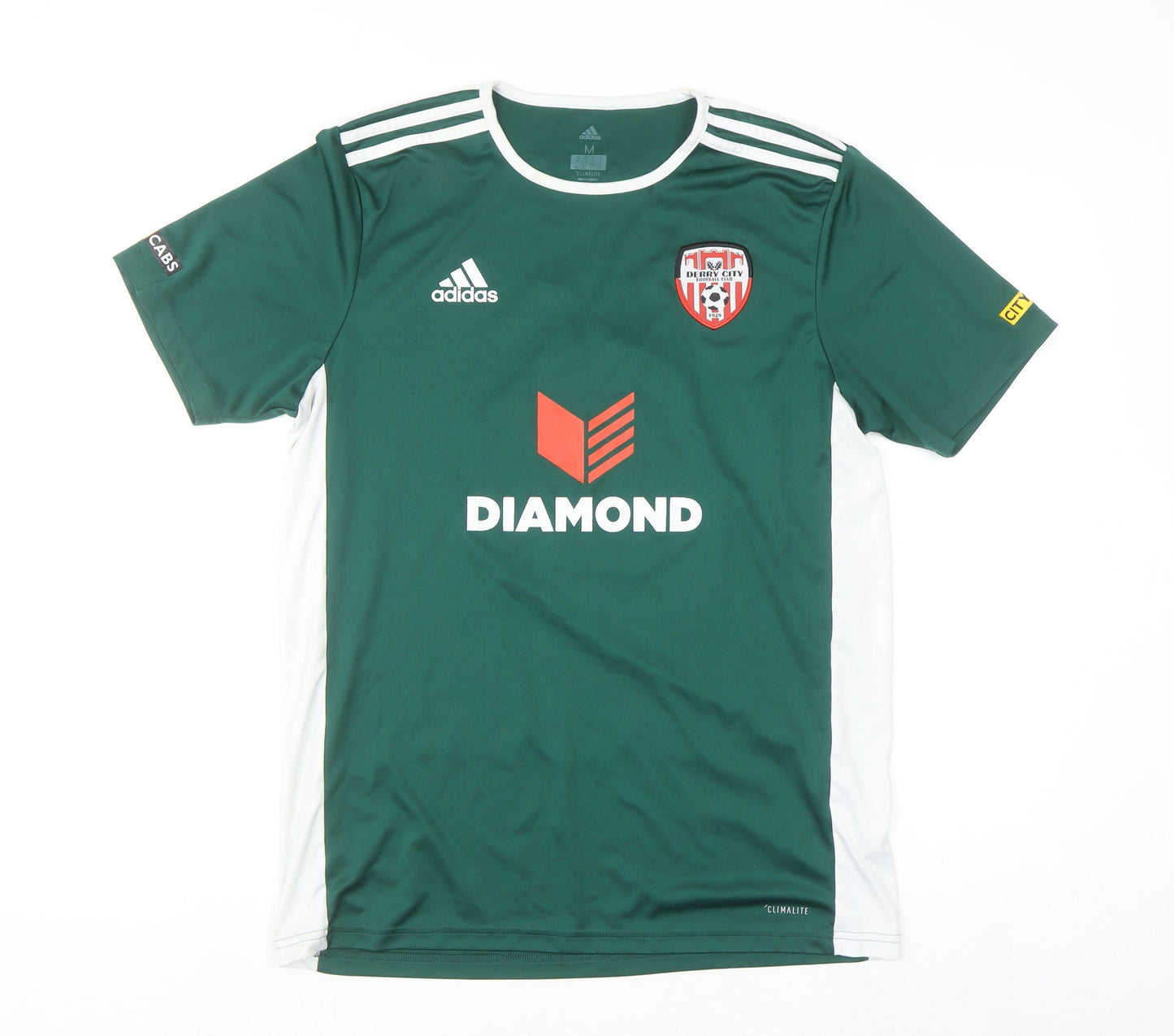 Adidas Men's Green Derry City FC Climalite Sports T-Shirt Size M
