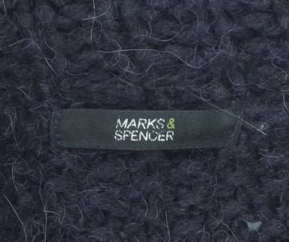 Marks & Spencer Women Purple Cable-Knit Collared Cardigan UK 12