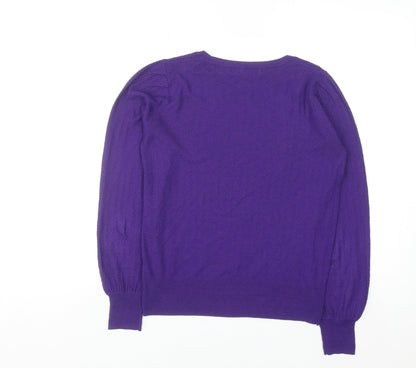 Next Women's Purple Crew Neck Cotton Blend Jumper Size S