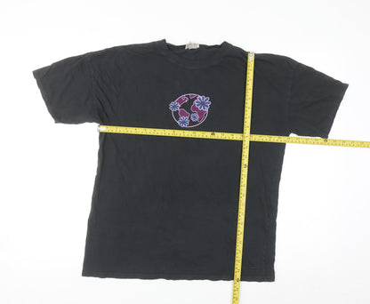 Pacific Republic Teens Black Cotton Graphic T-Shirt Size 8