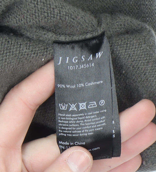 Jigsaw Women's Grey Wool Cashmere V-Neck Cardigan XS