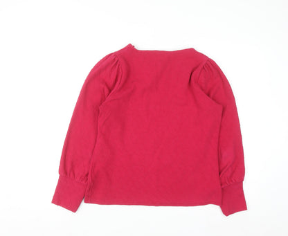 Gallery Womens Pink Long Sleeve Crew Neck Pullover Jumper Size 14
