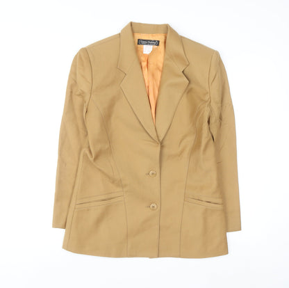 Garey Petites Women Beige Wool Blazer Jacket Size 8 Petite