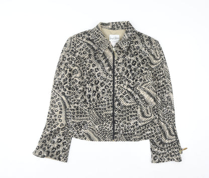 Joseph Ribkoff Women's Multicoloured Sequin Animal Print Zip Jacket Size 12