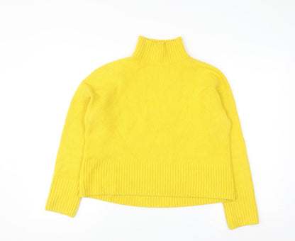 & Other Stories Women Yellow Roll Neck Wool Cotton Blend Jumper XS