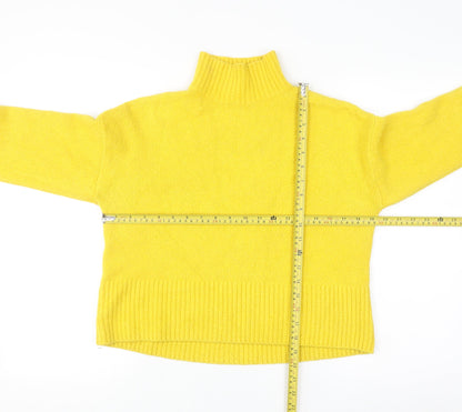 & Other Stories Women Yellow Roll Neck Wool Cotton Blend Jumper XS