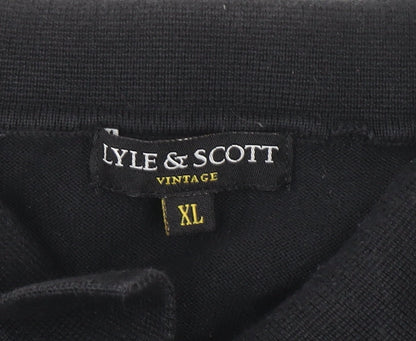 Lyle & Scott Men's Black Cotton Short Sleeve Polo Shirt XL