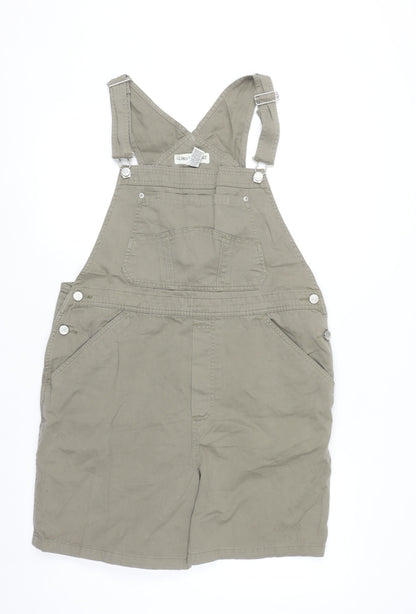 Gloria Vanderbilt Women's Beige Cotton Dungaree Playsuit XL Casual