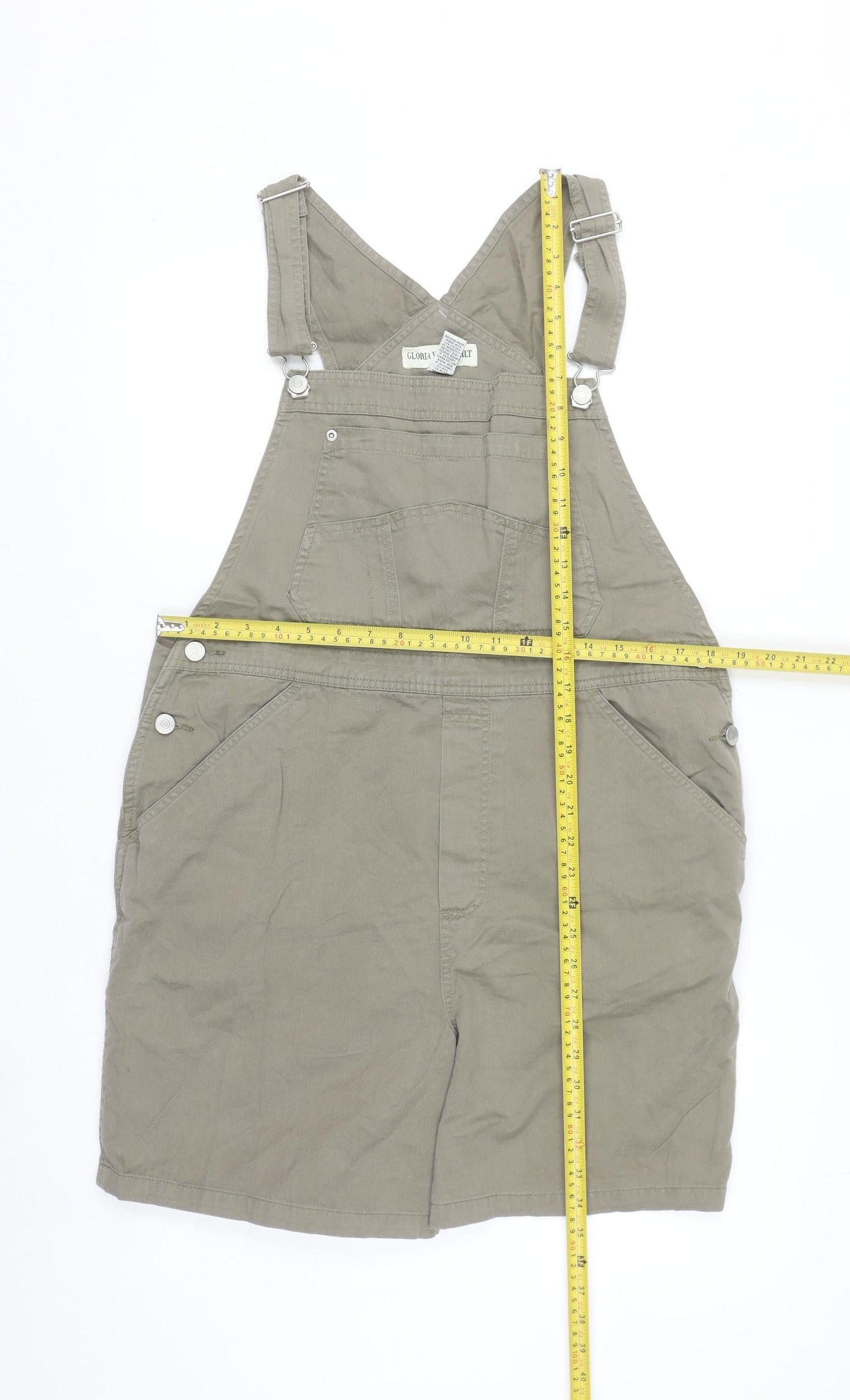 Gloria Vanderbilt Women's Beige Cotton Dungaree Playsuit XL Casual
