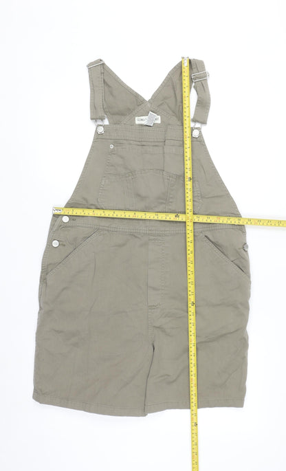 Gloria Vanderbilt Women's Beige Cotton Dungaree Playsuit XL Casual