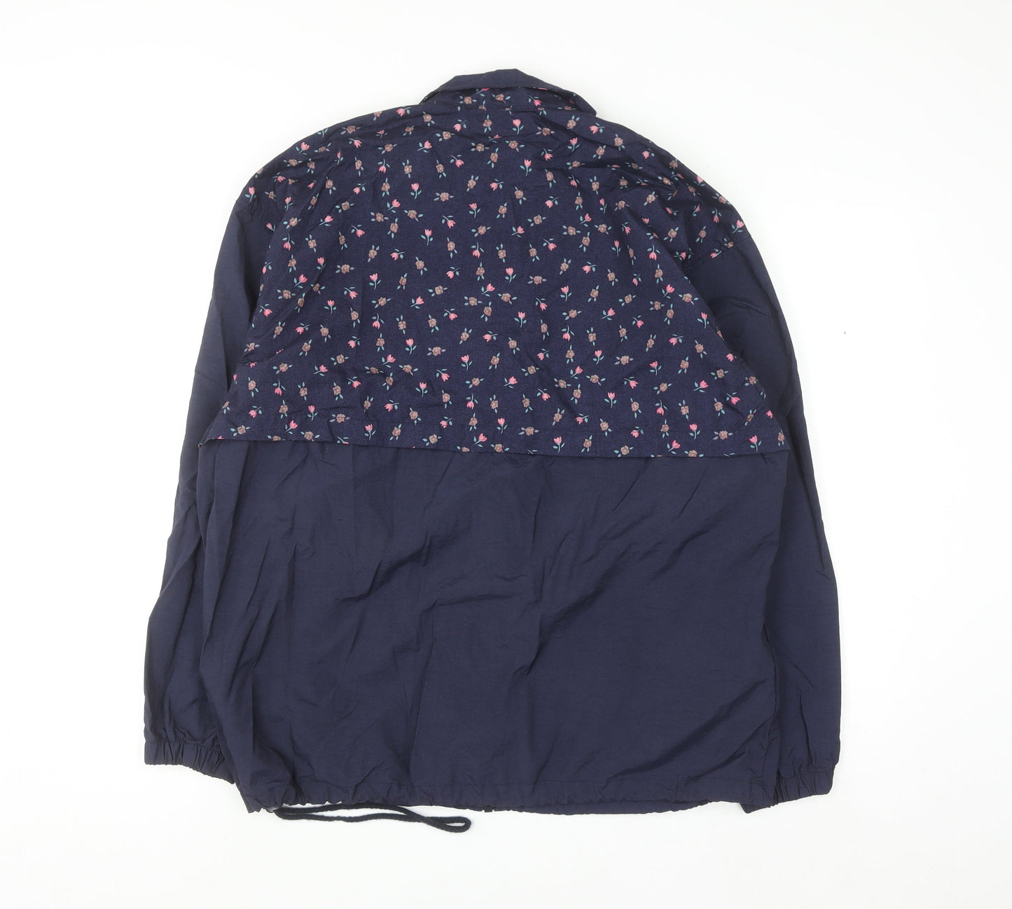Northern Reflections Women Blue Floral Windbreaker Jacket M Nylon