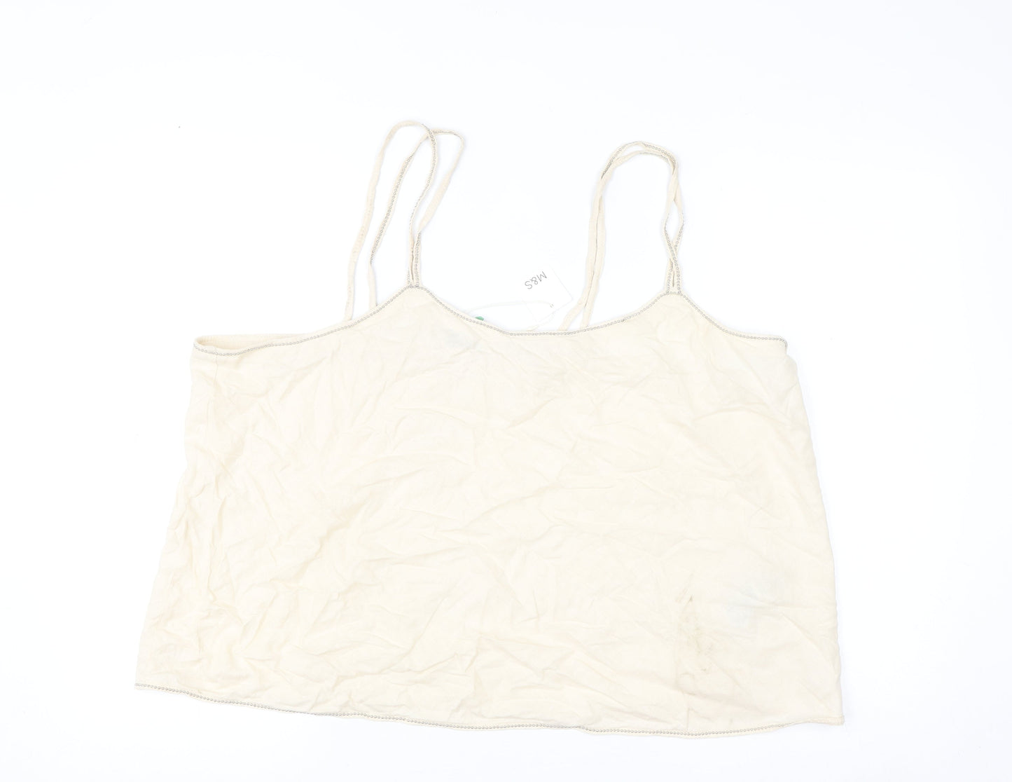 Marks and Spencer Womens Beige Camisole Linen Blend Tank Top Size 20