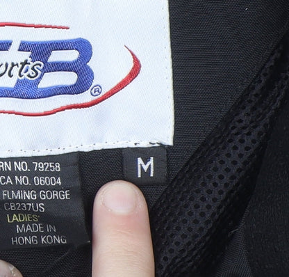 CB Sports Womens Black Ski Jacket Hooded Waterproof Size M