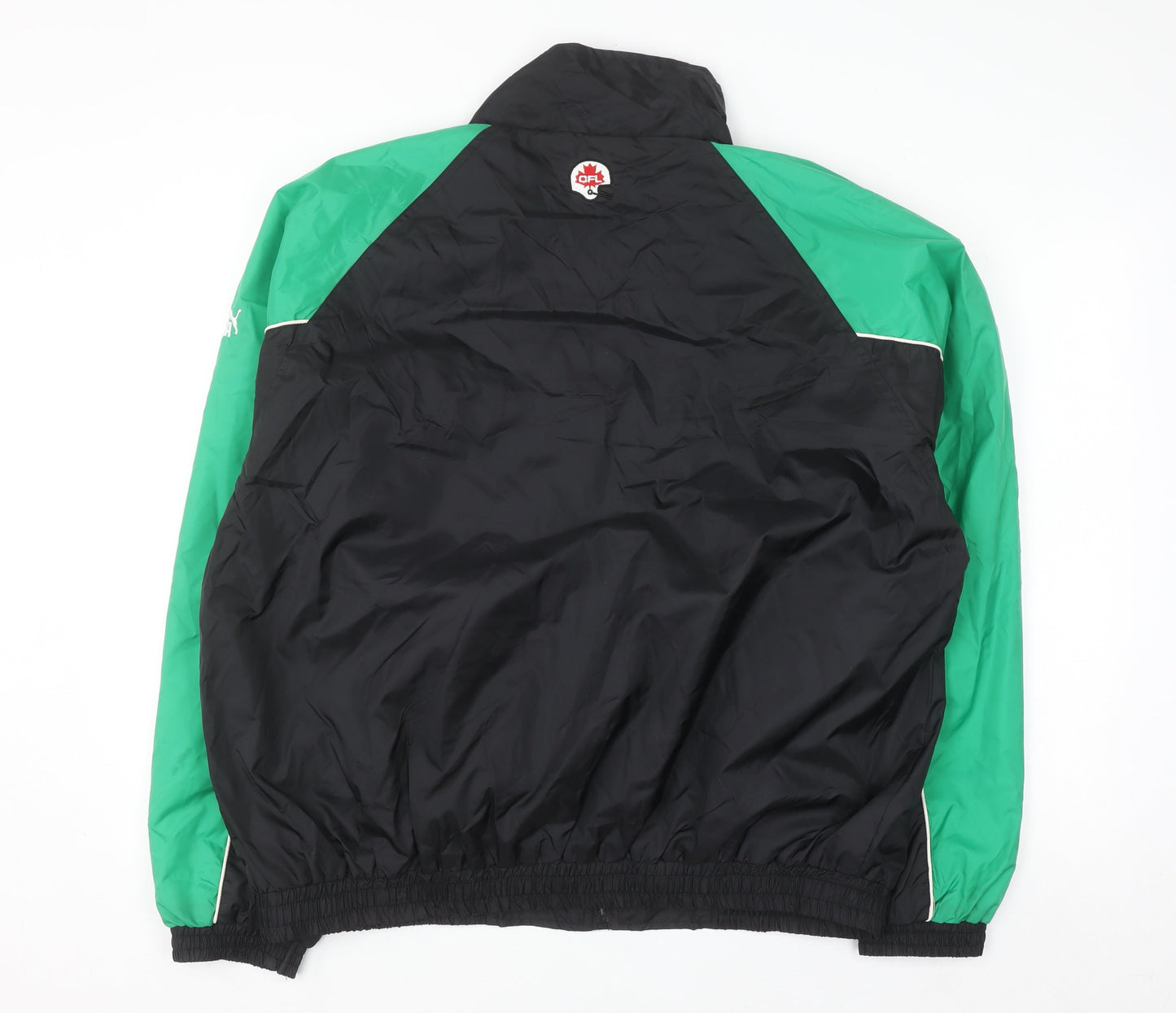 Puma Men's Black Green XL Windbreaker Sports Jacket