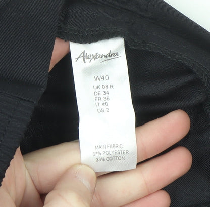 Alexandra Women's Black Size 8 Straight Leg Workwear Trousers