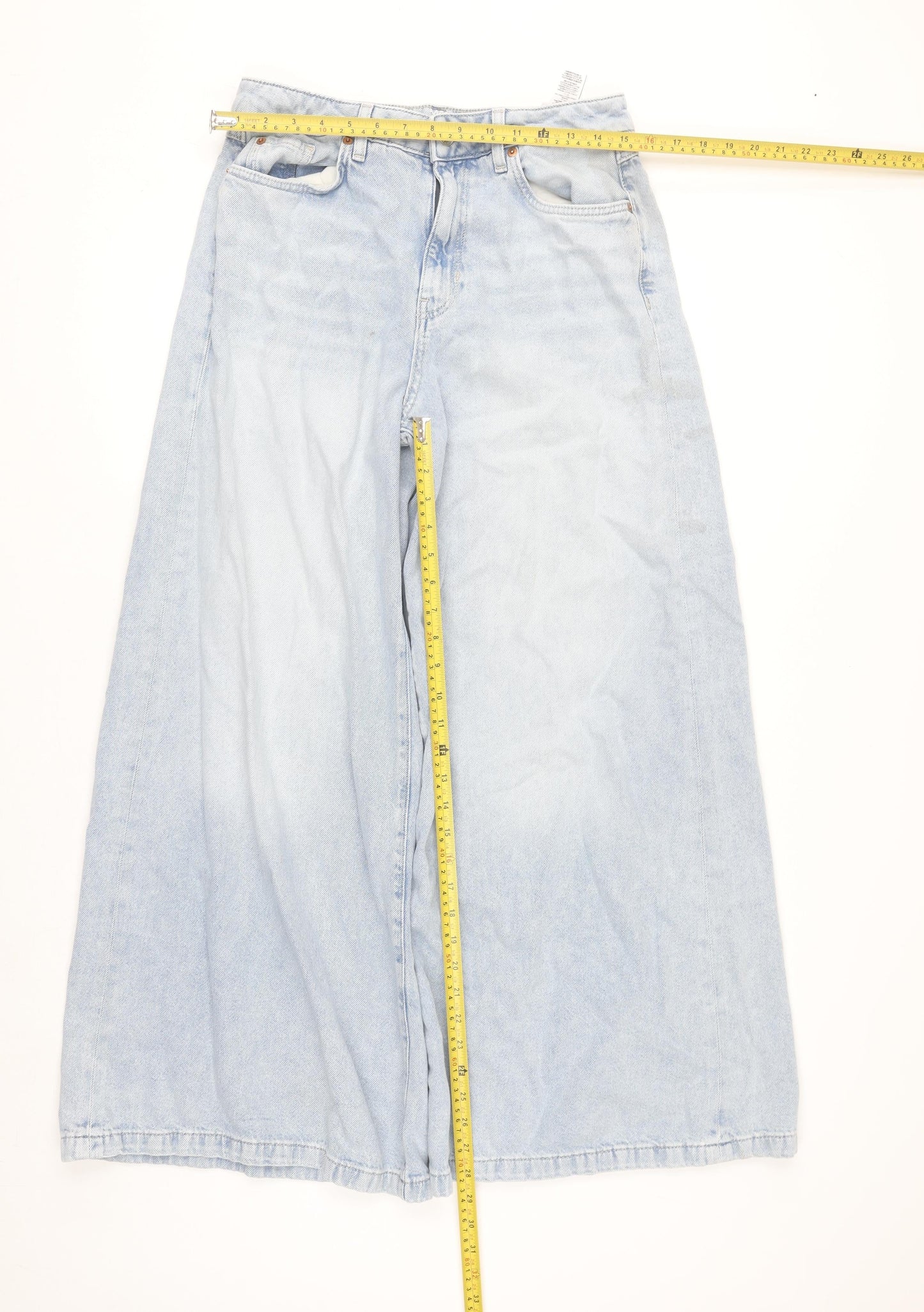 Marks and Spencer Womens Blue Wide-Leg Jeans Size 12
