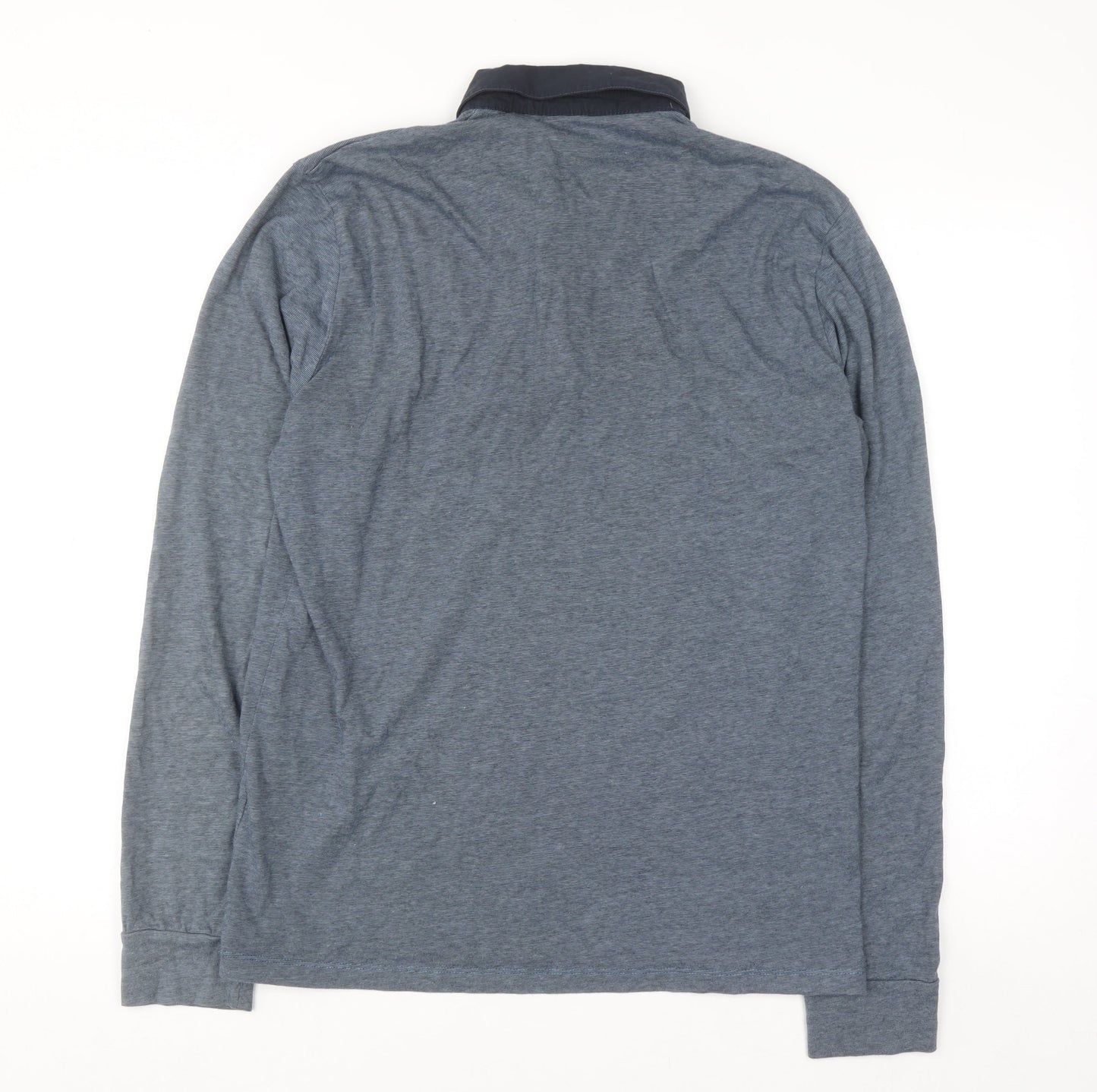 Next Men's Blue Long Sleeve Slim Fit Polo Shirt L