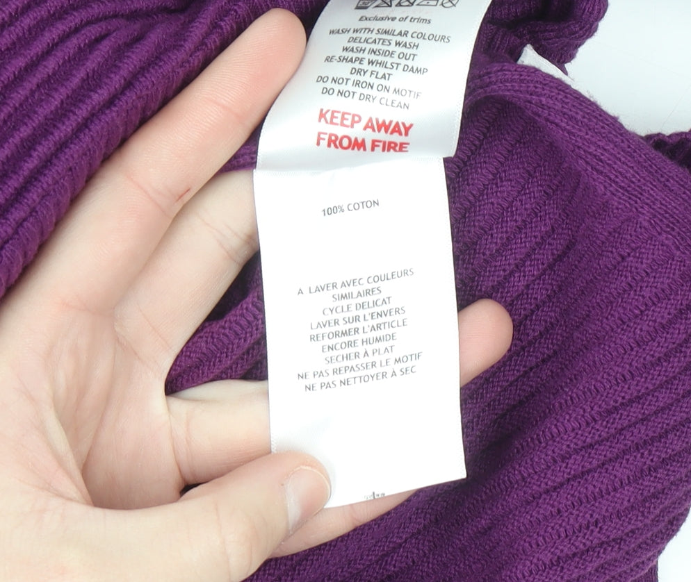 TOG24 Women's Purple Cotton Crew Neck Jumper Size 18