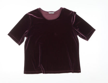 Marks and Spencer Women’s Purple Velvet Short Sleeve Top Size 16