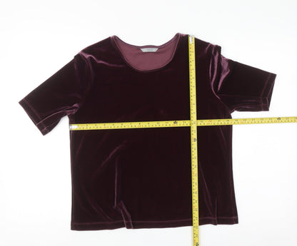 Marks and Spencer Women’s Purple Velvet Short Sleeve Top Size 16