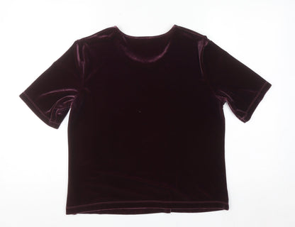 Marks and Spencer Women’s Purple Velvet Short Sleeve Top Size 16