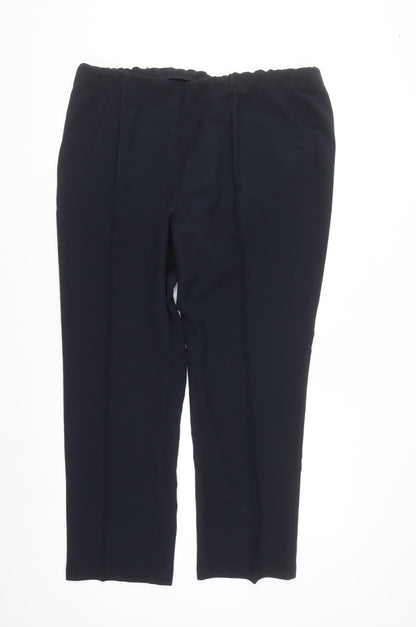 Julipa Women's Black Pull On Straight Leg Comfort Trousers Size 20