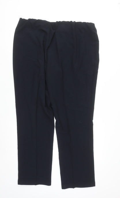 Julipa Women's Black Pull On Straight Leg Comfort Trousers Size 20