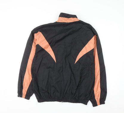 Passports Womens Black Orange Windbreaker Jacket L Retro 90s Style