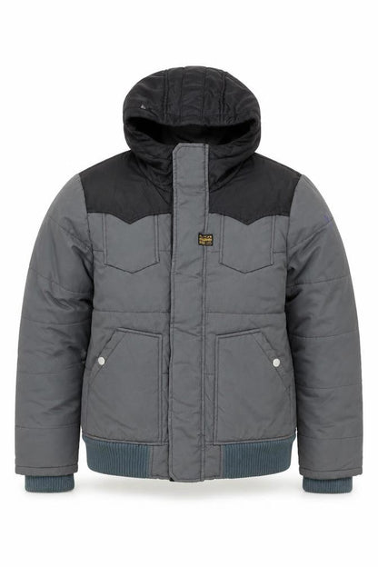 G-Star RAW Men's Grey L Hooded Puffer Jacket Lined Winter Coat
