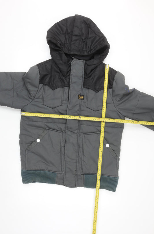 G-Star RAW Men's Grey L Hooded Puffer Jacket Lined Winter Coat