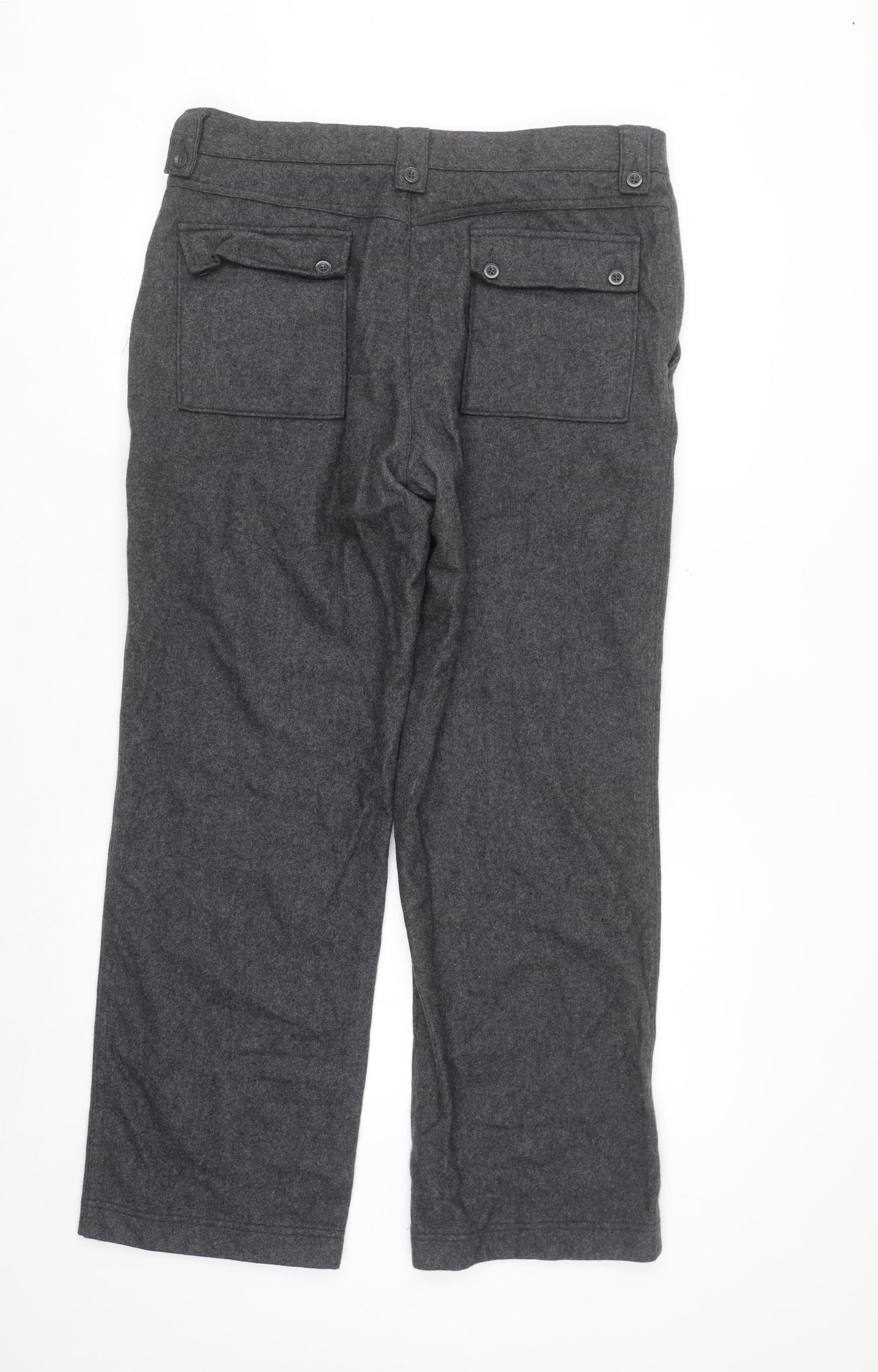 Next Women’s Grey Wool Cashmere Blend Bootcut Trousers Size 34R