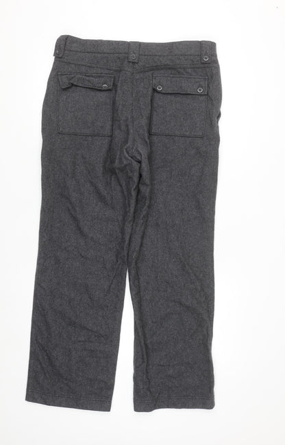 Next Women’s Grey Wool Cashmere Blend Bootcut Trousers Size 34R