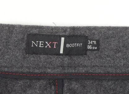 Next Women’s Grey Wool Cashmere Blend Bootcut Trousers Size 34R