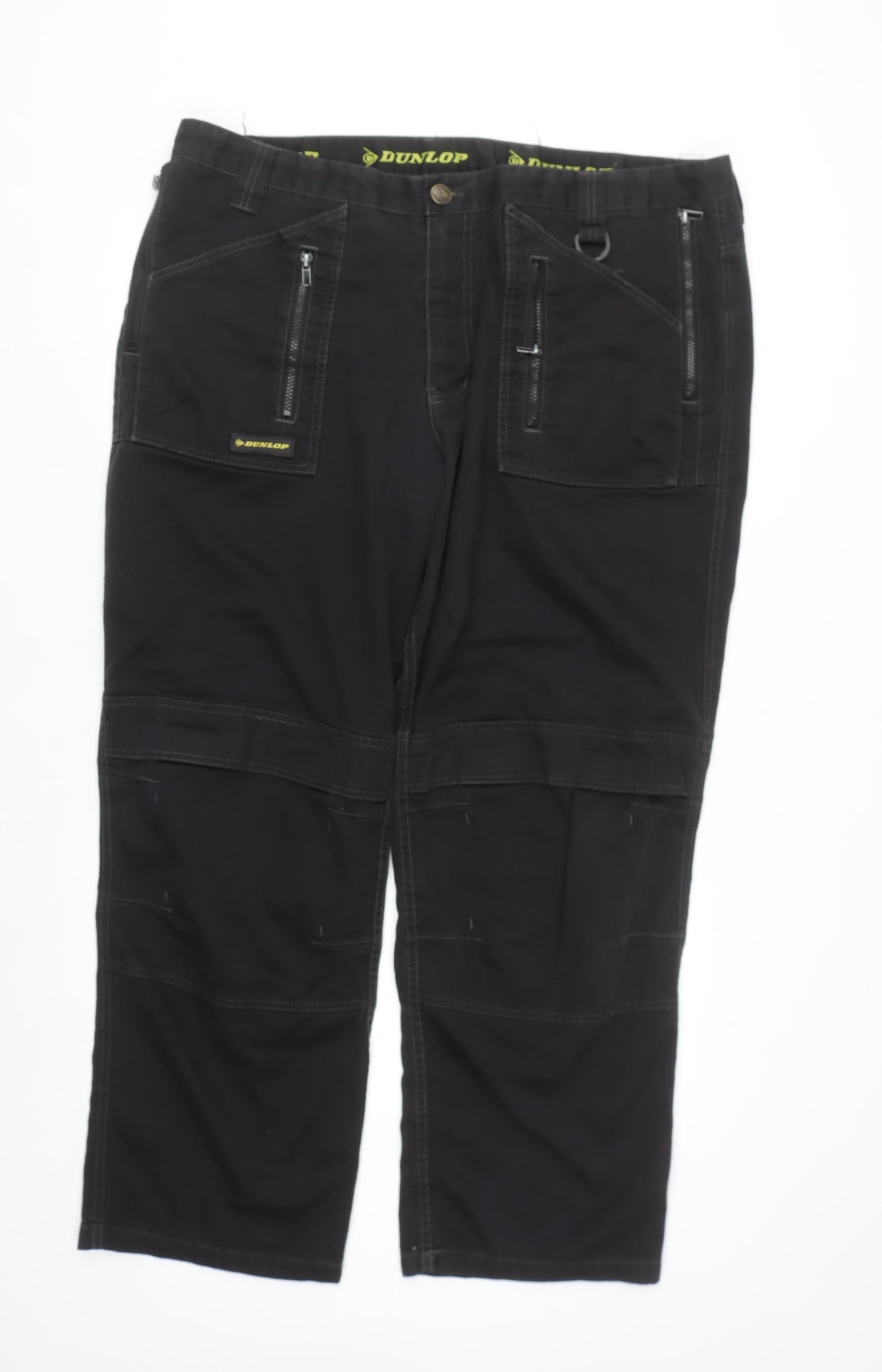 Dunlop Men's Black Cargo Workwear Trousers W42 L32 Relaxed Fit