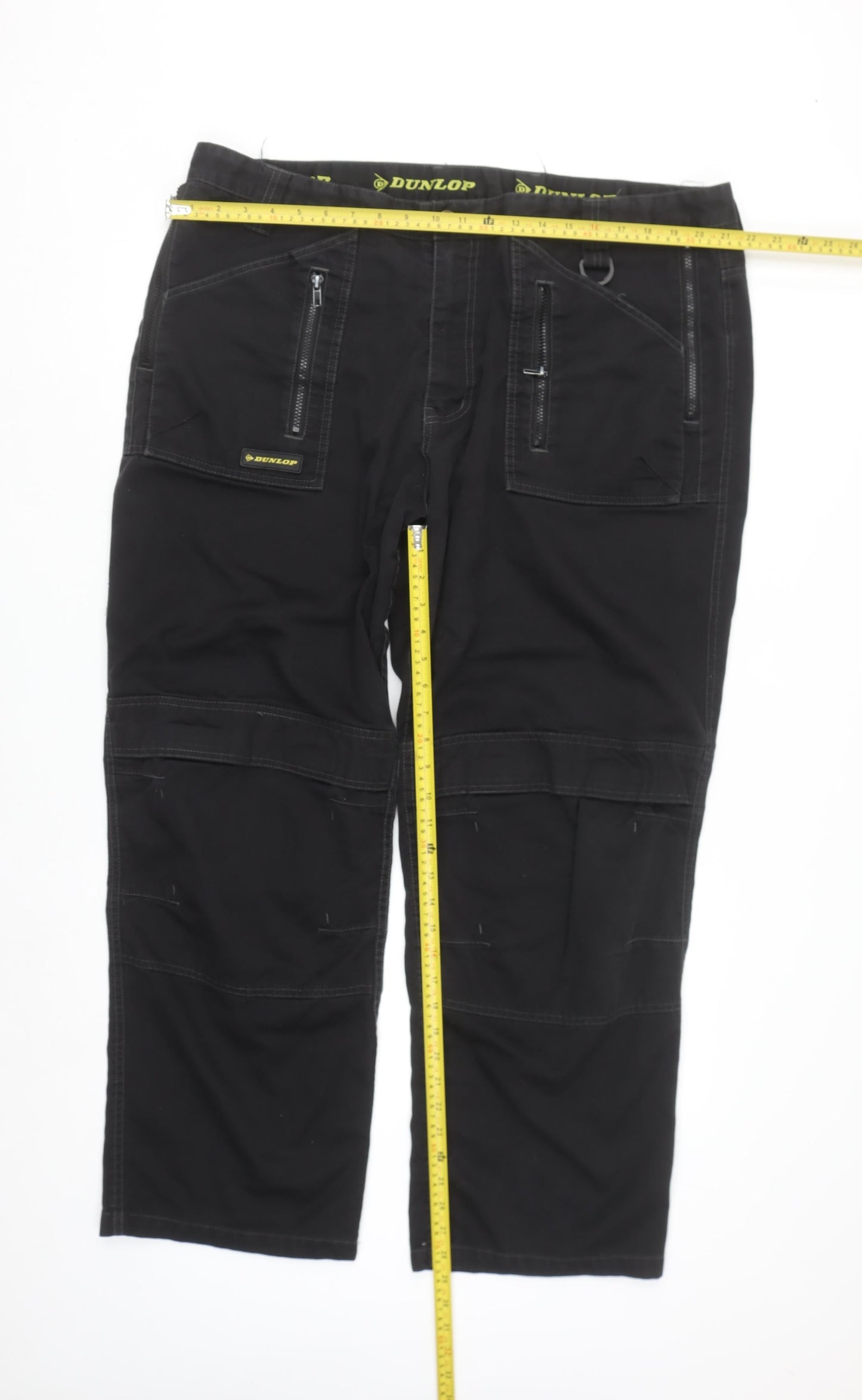 Dunlop Men's Black Cargo Workwear Trousers W42 L32 Relaxed Fit