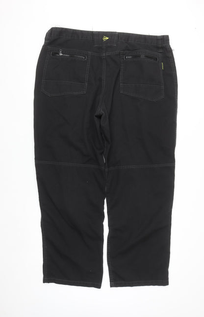 Dunlop Men's Black Cargo Workwear Trousers W42 L32 Relaxed Fit