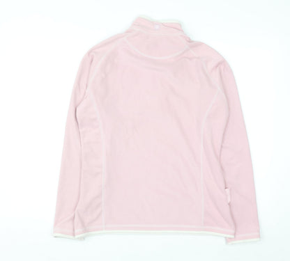 Mountain Warehouse Women Pink Fleece 1/4 Zip Pullover Sweatshirt UK 12