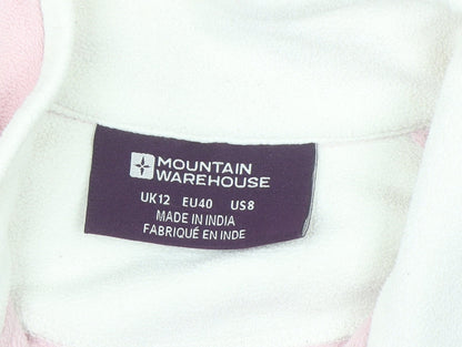 Mountain Warehouse Women Pink Fleece 1/4 Zip Pullover Sweatshirt UK 12