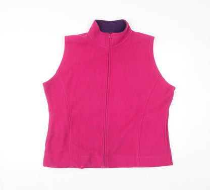 EWM Womens Pink Fleece Waistcoat Bodywarmer Size 22 Plus