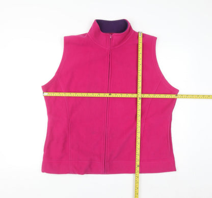 EWM Womens Pink Fleece Waistcoat Bodywarmer Size 22 Plus