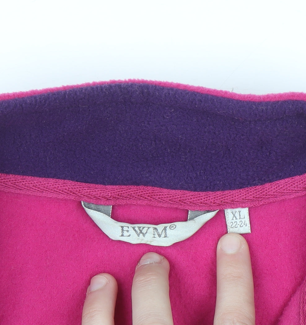 EWM Womens Pink Fleece Waistcoat Bodywarmer Size 22 Plus